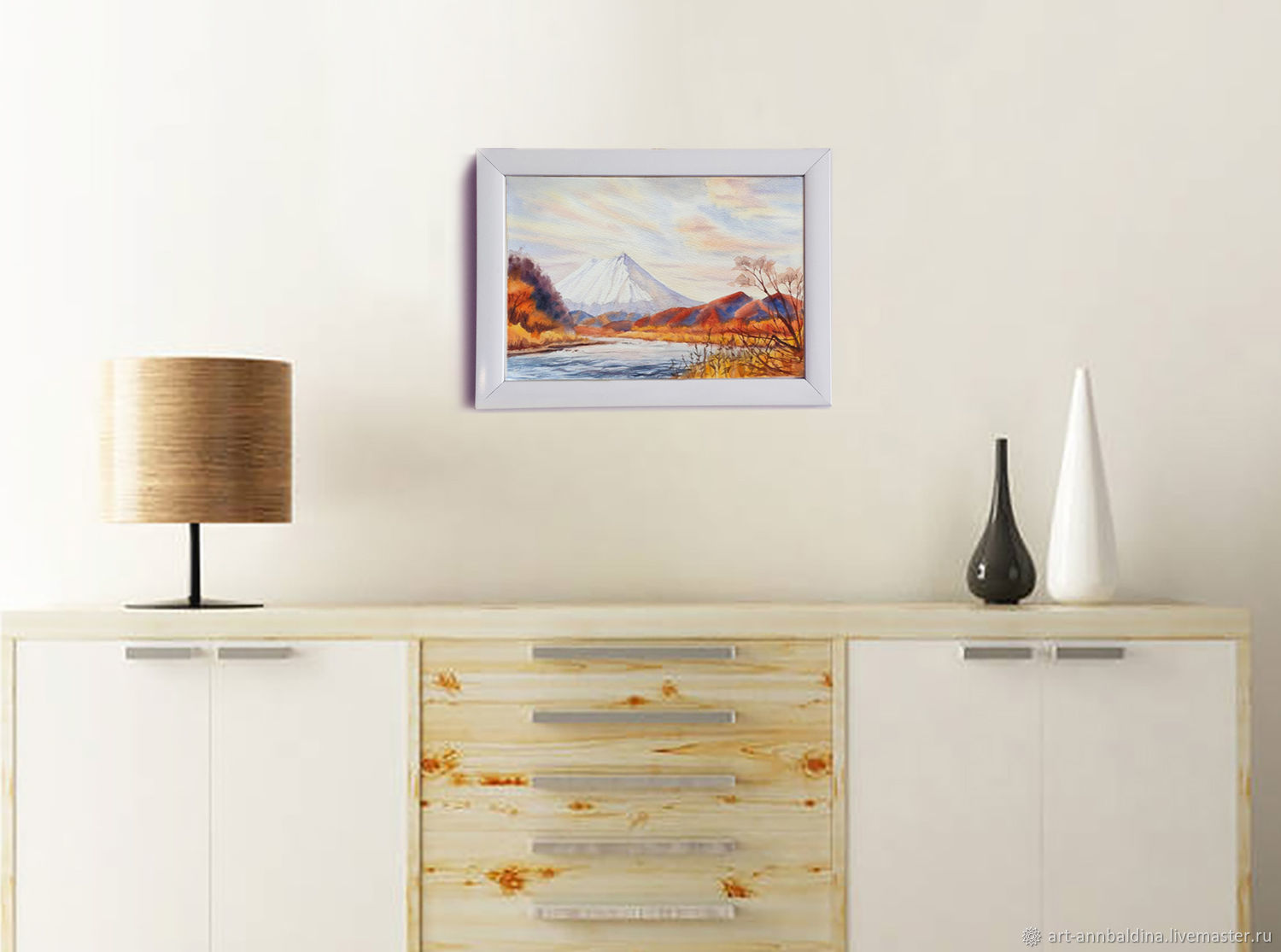 Картины: Горный пейзаж. Камчатка. Акварель. Интерьерная купить в ...