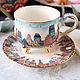 teacups: Porcelain tea pair ' Old town', Single Tea Sets, Moscow,  Фото №1