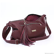 Сумки и аксессуары handmade. Livemaster - original item Crossbody Bag leather - crossbody bag burgundy with strap. Handmade.