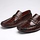 Order Crocodile leather loafers, brown, handmade. SHOES&BAGS. Livemaster. . Moccasins Фото №3