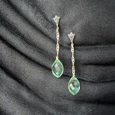 ручной работы. Ярмарка Мастеров - ручная работа Серебряные серьги с аметистом Мятный мотив.. Handmade.