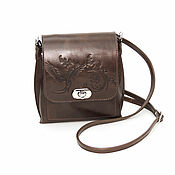 Сумки и аксессуары handmade. Livemaster - original item Crossbody bag: Handbag women`s leather dark brown Laura. Handmade.