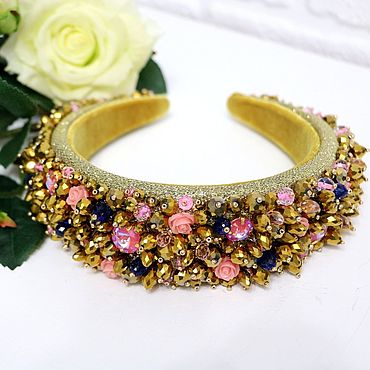 Украшения ручной работы. Ярмарка Мастеров - ручная работа Золотой ободок в стиле Дольче Dolce. Handmade.