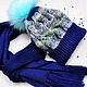 A set of soft yarn color dark blue, Headwear Sets, Moscow,  Фото №1