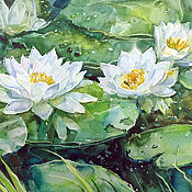 Картины и панно handmade. Livemaster - original item Watercolor painting of water Lilies. Handmade.