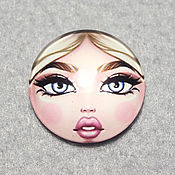 Материалы для творчества handmade. Livemaster - original item Face for brooch cabochon Matryoshka 20 mm No№7. Handmade.