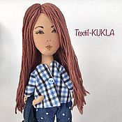 Стильная кукла тильда - розовые волосы)) - текстильные куклы