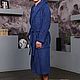 Terry dressing gown with a hood dark blue. Dressing gowns mans. Warm gift. Online shopping on My Livemaster.  Фото №2