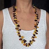 Работы для детей, handmade. Livemaster - original item Amber Beads made of natural amber long beads made of stones for women. Handmade.