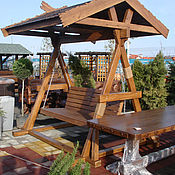 Комплект " Дубрава" . Стол, лавка, стулья и кресла из Дуба