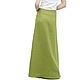 Olive long skirt made of 100% linen. Skirts. etnoart. My Livemaster. Фото №4