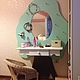 dressing table for your little princess. made in the form of tree crown and trunk. has an oval mirror, for the safety pinned in the back. Under the sink there is a drawer for storage and CRU
