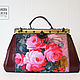 Leather bag handmade beaded Royal cherry. Valise. ALEXANDRA TOKAREVA. Online shopping on My Livemaster.  Фото №2
