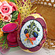 Easter egg First flowers (interior on a stand) with embroidery. Eggs. Yuliya LABORERA souvenir present (yuliya-laborera-podarki). Online shopping on My Livemaster.  Фото №2