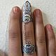 Этнические двойное кольцо из серебра 925 пробы, Кольцо на весь палец, Ереван,  Фото №1