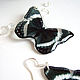Transparent Resin Earrings Black And White Butterfly Boho Jewelry, Earrings, Taganrog,  Фото №1