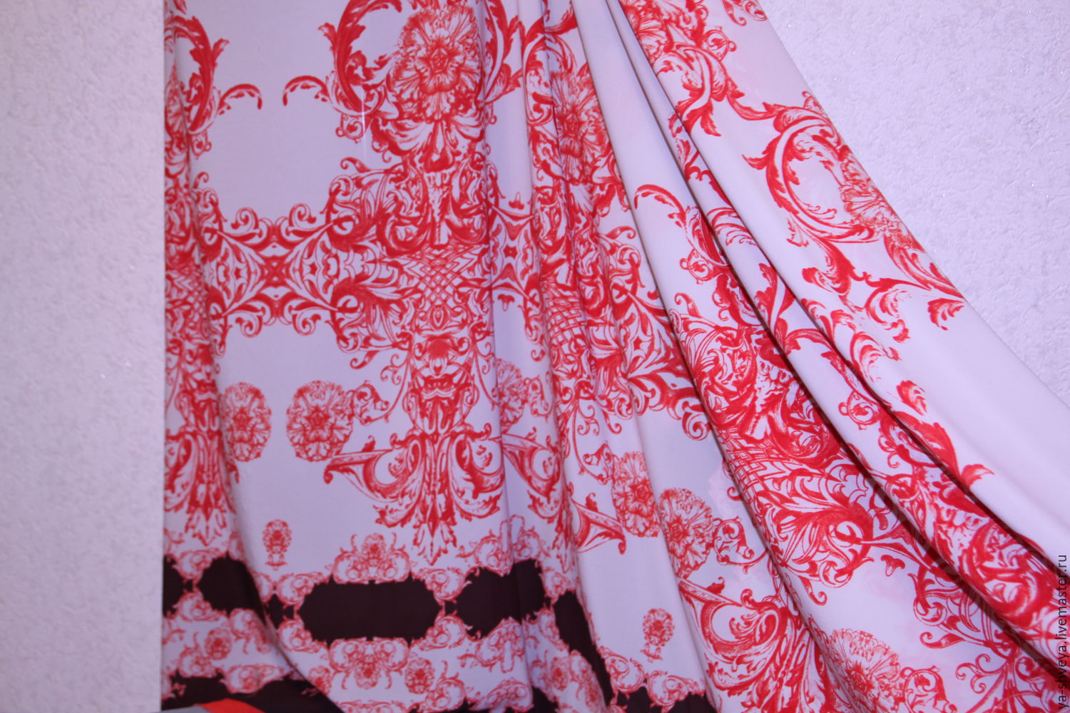 Вискозный шифон "Майолика" красная в интернет-магазине на Ярмарке ...