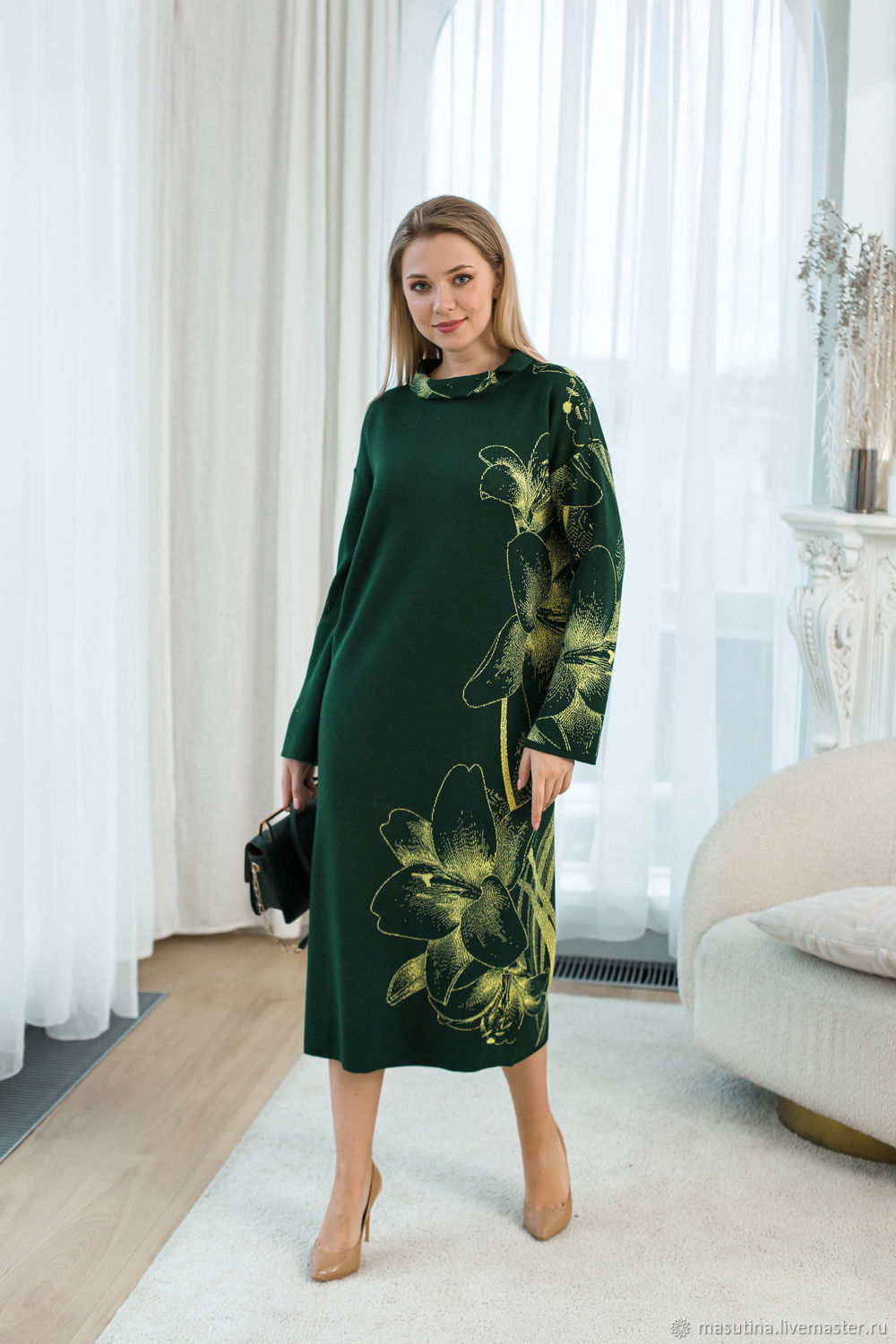 Платье Ахмадулиной зелёное Фаберлик