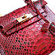 Сумка из питона по мотивам Hermes Kelly красная. Сумка через плечо. PYTOSHASHOP. Ярмарка Мастеров.  Фото №6
