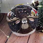 Сувениры и подарки handmade. Livemaster - original item Christmas tree toy-wool ball 