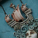  ' Waiting for' sea, ship, art Nouveau. Necklace. House Of The Moon Dew. My Livemaster. Фото №5