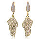 Gold earrings with diamonds and 1ct diamonds, Earrings, Moscow,  Фото №1