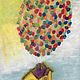 Oil pastel painting house on balloons ' Air ' »297h420 mm, Pictures, Volgograd,  Фото №1