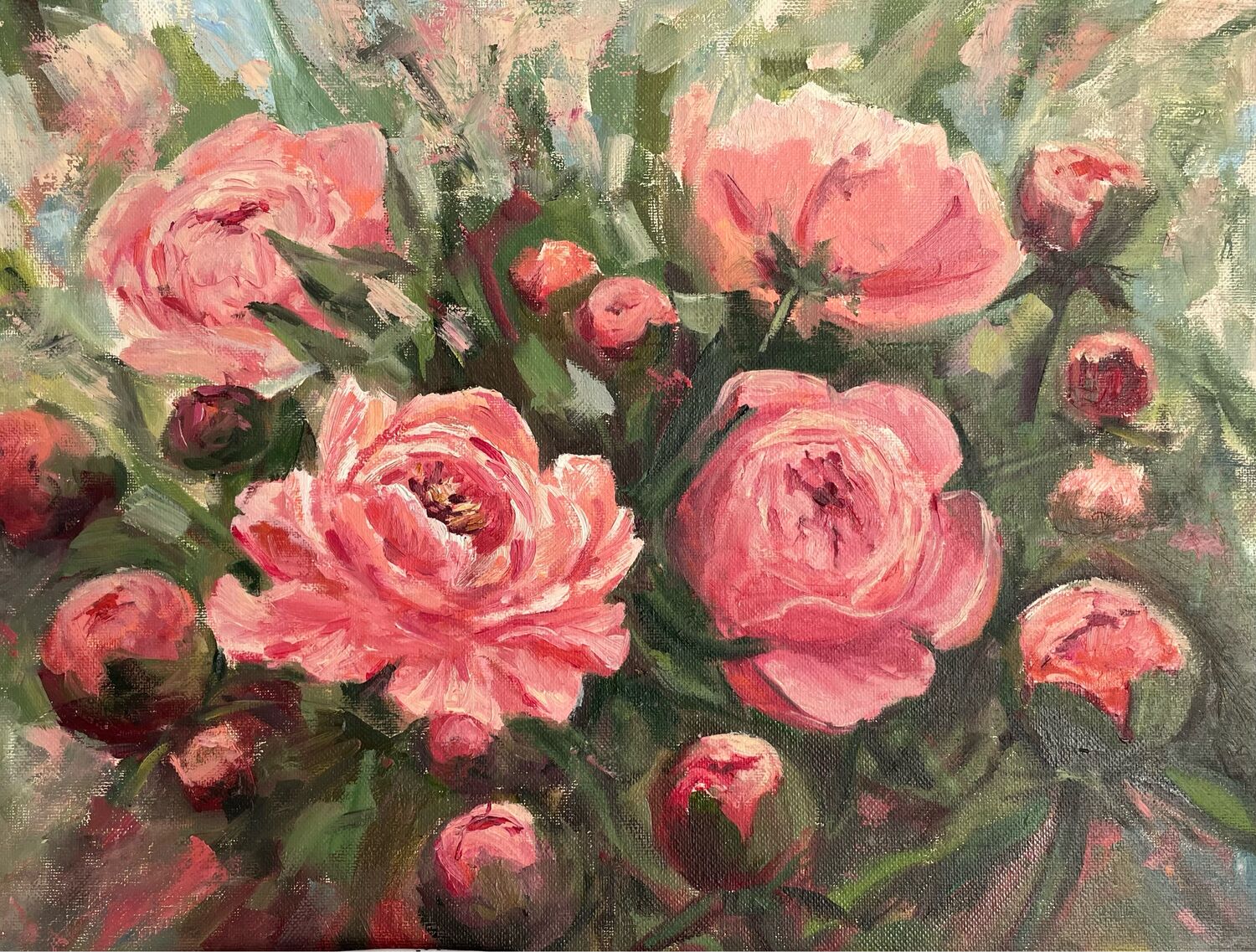 Солнечные пионы Картина маслом с цветами – купить онлайн на Ярмарке ...