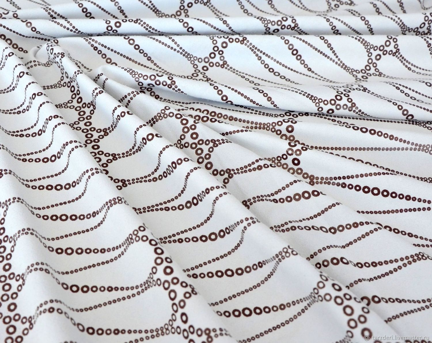 Natural white suede Bronze chain 0,6 mm (2 skins), Leather, Ankara,  Фото №1