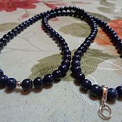 Работы для детей, handmade. Livemaster - original item Men`s natural sapphire beads. Handmade.
