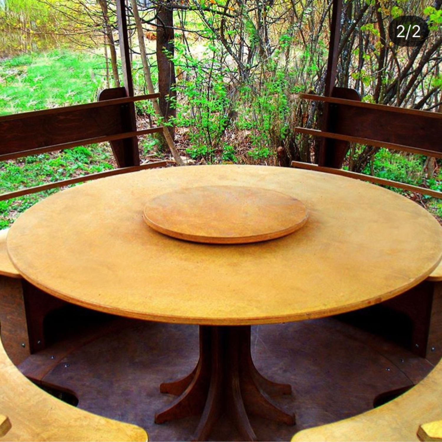 стол круглый в беседку из дерева