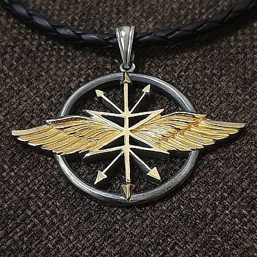 Куклы и игрушки ручной работы. Ярмарка Мастеров - ручная работа Кулон: Эмблема Войска связи . Связист.. Handmade.