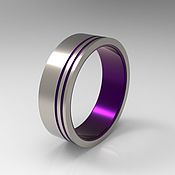 Украшения handmade. Livemaster - original item Titanium ring with purple stripes. Handmade.