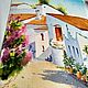 Landscape painting courtyard in Spain street flowers. Painting City of Europe. Pictures. Olga Ermakova art. My Livemaster. Фото №5