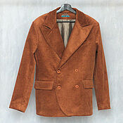 Мужская одежда handmade. Livemaster - original item Men`s corduroy jacket, double-breasted, cotton. Handmade.