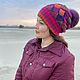 Knitted women's hat burgundy crimson. Caps. irinamakatukha (IrinaMakatukha). Online shopping on My Livemaster.  Фото №2