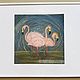 Заказать Pink flamingos oil pastel painting 'Rodnya' 280h280 mm. Larisa Shemyakina Chuvstvo pozitiva (chuvstvo-pozitiva). Ярмарка Мастеров. . Pictures Фото №3