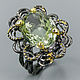 925 silver ring with natural prasiolite green amethyst, Rings, Moscow,  Фото №1