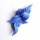 Brooch flower made of leather Sky in Forget-me-nots blue sky color brooch. Brooches. De-Si-Re. My Livemaster. Фото №4