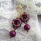 Украшения handmade. Livemaster - original item The earrings are lightweight with pearls and rhinestones Clafoutis. Handmade.