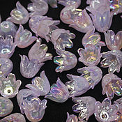 Материалы для творчества handmade. Livemaster - original item Beads Flowers 10mm Lilac Opal 1 piece Acrylic. Handmade.