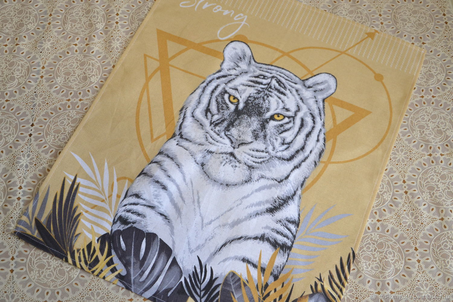 Полотенце рогожка с тиграми