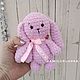 Bunny Knitted plush toy Pink Amigurumi Marshmallow. Amigurumi dolls and toys. Amigurushka. My Livemaster. Фото №4