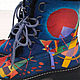 Painting on shoes. Winter boots 'Kandinsky. In blue', Boots, Moscow,  Фото №1