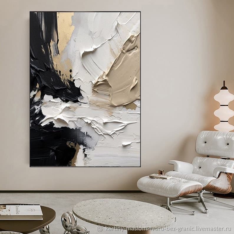 Картины интерьерные Текстурная стильная картина Абстракция маслом в ...