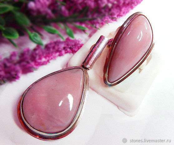 Комплект "РОЗОВЫЕ ОБЛАКА", розовый опал купить в интернет-магазине ...