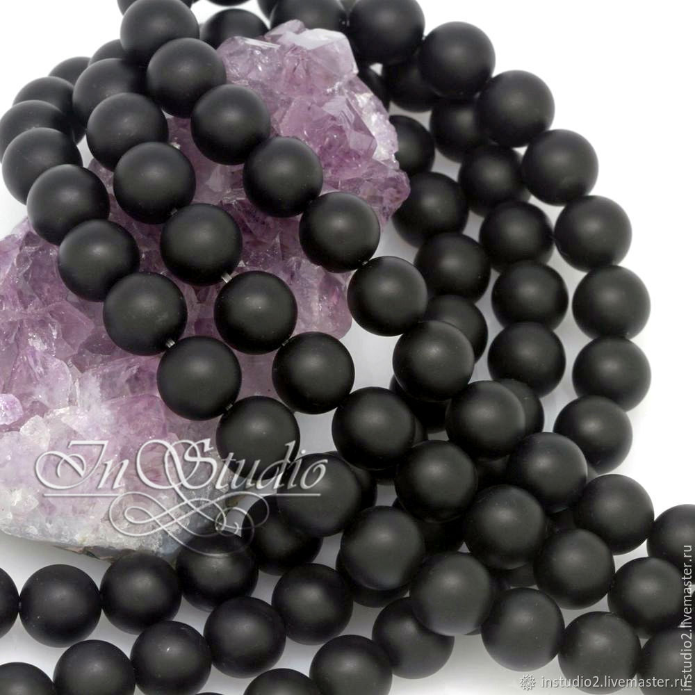 Агат матовый черный 6 8 10 12 14 мм шар бусины камни для украшений ...