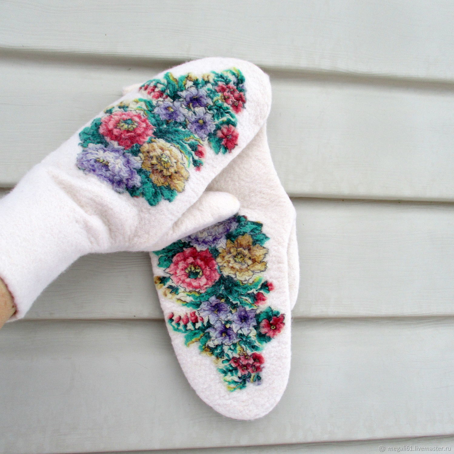 Варежки: Валяные белые варежки. Варежки шерстяные белые. в интернет ...