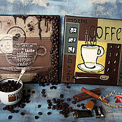 Картины и панно handmade. Livemaster - original item Panel: painting decorative wall panel coffee cup COFFEE MORNING. Handmade.