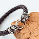 Bracelet 'Two pit bulls' with a nickel silver lock. Braided bracelet. Belogor.store (belogorstore). My Livemaster. Фото №4